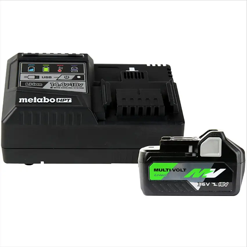 Metabo HPT 36V/18V MultiVolt 4 Ah/8 Ah Lithium-Ion Slide Battery and Charger Starter Kit - UC18YSL3QCYM