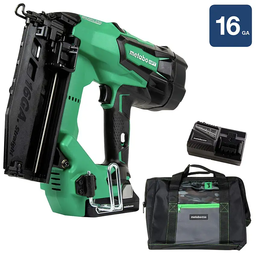 Factory Reconditioned Metabo HPT NT1865DMMR 18V Lithium-Ion Brushless 16 Gauge 2-1/2 in. Cordless Straight Finish Nailer Kit (3 Ah)