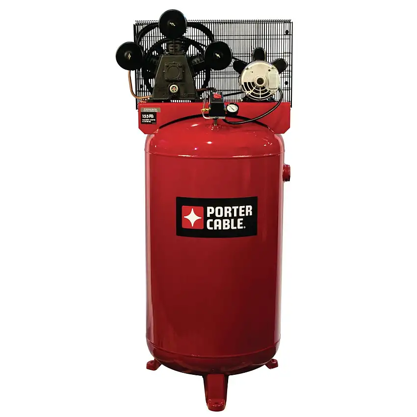 Porter-Cable 208V/240V 4.7 HP Single Stage 80 Gal. Oil-Lube Stationary Vertical Air Compressor - PXCMLA4708065