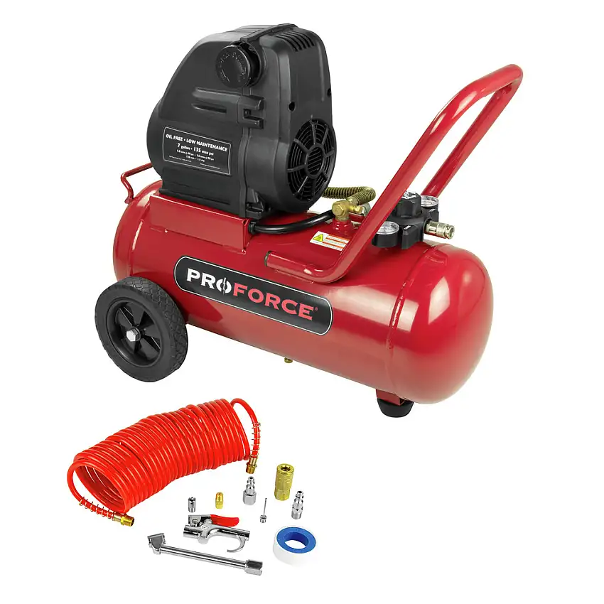 ProForce 1.5 HP 7 Gallon Oil-Free Portable Hot Dog Air Compressor - VPF1580719