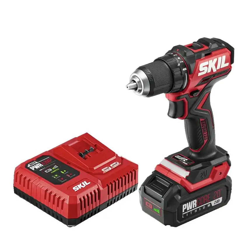 Skil 20V PWRCORE 20 Brushless Compact Lithium-Ion 1/2 in. Cordless Drill Driver Kit (2 Ah) - DL6293B-10