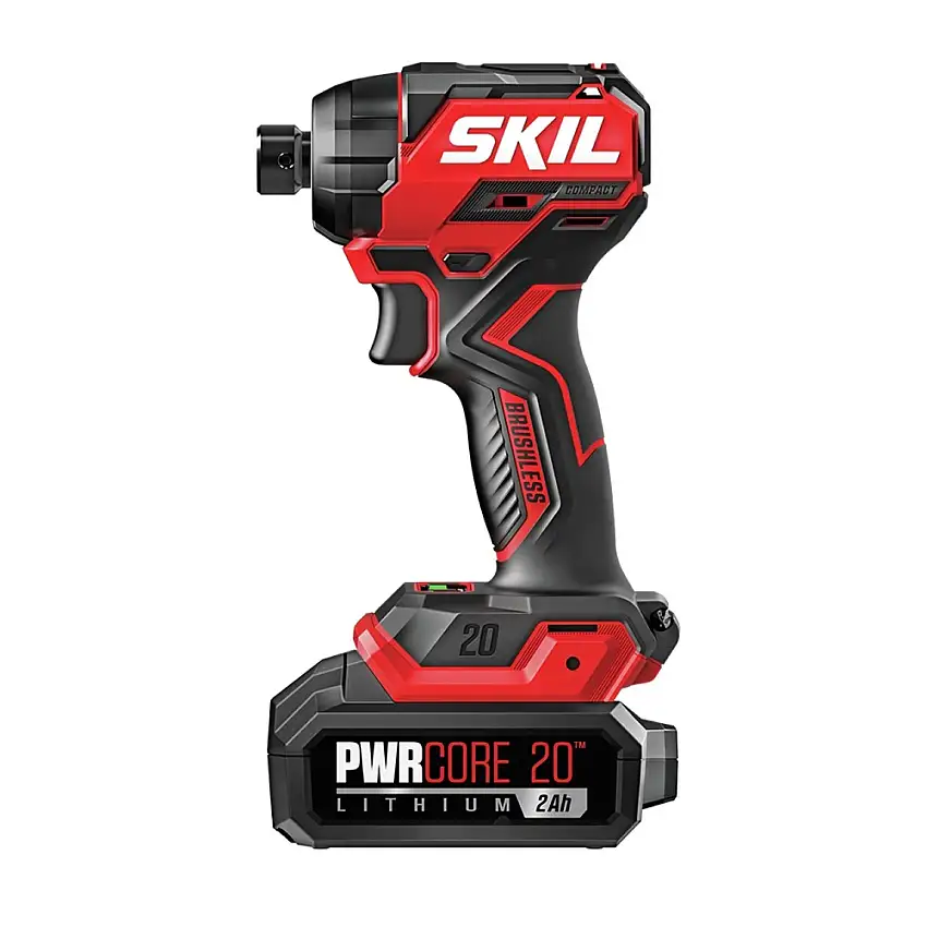 Skil 20V PWRCORE 20 Brushless Compact Lithium-Ion 1/4 in. Hex Cordless Impact Driver Kit (2 Ah) - ID6739B-10