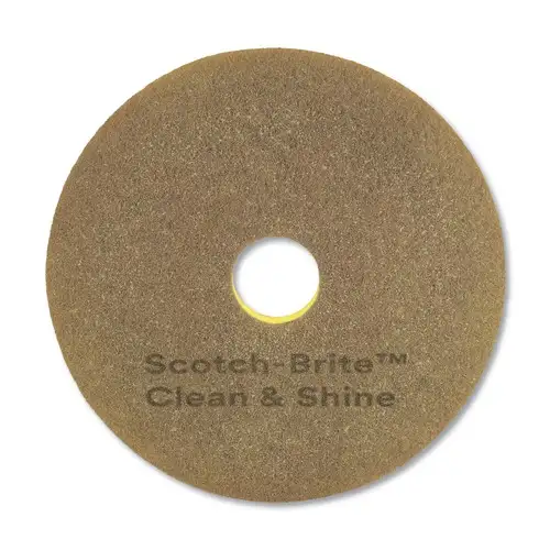 Scotch-Brite 17 in. Diameter Clean and Shine Pad - Brown/Yellow (5/Carton)