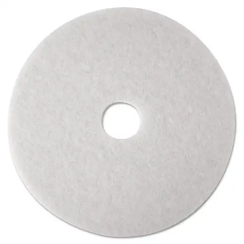 3M 27 in. Diameter Low-Speed Super Polishing Floor Pads 4100 - White (5/Carton)