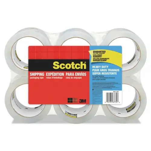 Scotch 1.88 in. x 54.6 Yards 3850 Heavy-Duty 3 in. Core Packaging Tape - Clear (6/Pack)