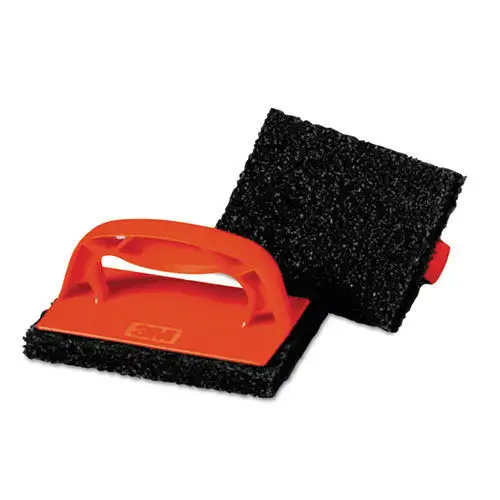 Scotch-Brite PROFESSIONAL 9537 Scotchbrick 4 in. x 6 in. x 3 in. Griddle Scrubber - Red/Black (12/Carton)