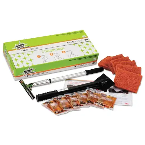 Scotch-Brite PROFESSIONAL Quick Clean Griddle Cleaning System Starter Kit 4 X 5.24 Orange