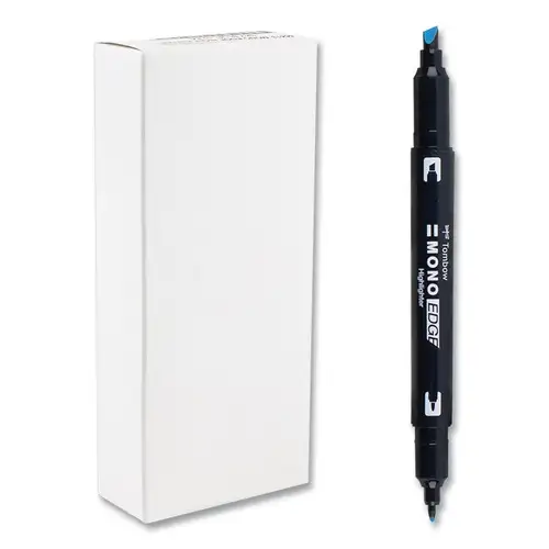 Tombow Mono Chisel/Bullet Tip Highlighters - Skyblue Barrel/Skyblue Ink (10/Box)