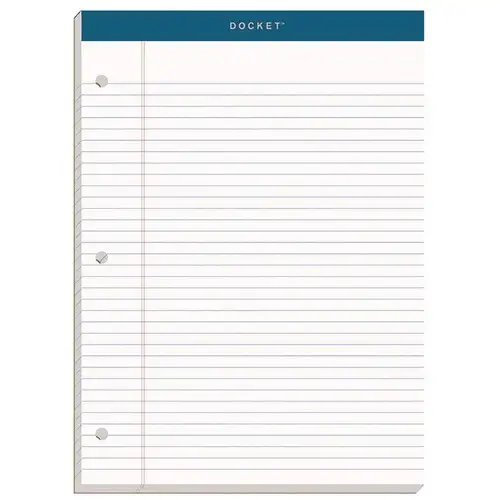 TOPS 8.5 in. x 11.75 in. Double Docket Pads with Extra Sturdy Back - White (100-Sheets/Pad)