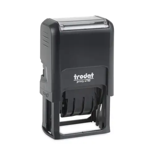 Trodat Printy Economy 1.63 in. x 1 in. Self-Inking 5-in-1 Date Stamp - Blue/Red