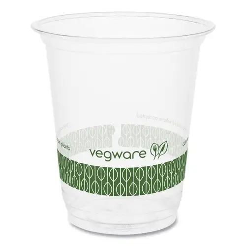 Vegware R200-G 7 oz. 76-Series Plastic Cold Cup - Clear/Green (1000/Carton)