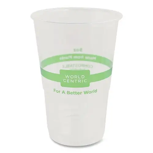 World Centric 9 oz PLA Plastic Cold Cups - Clear (2000/Carton)