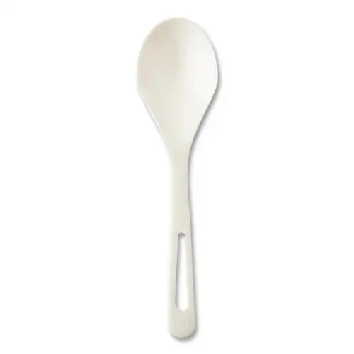 World Centric SO-PS-B TPLA Compostable Cutlery Soup Spoon - White (1000/Carton)