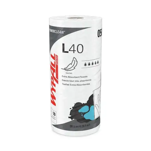 WypAll L40 Small Roll 10.4 in. x 11 in. Towels - White (70/Roll, 24 Rolls/Carton)
