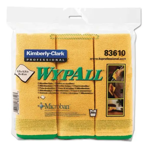 WypAll 15-3/4 in. x 15-3/4 in. Reusable Microfiber Cloths - Yellow (6/Pack)