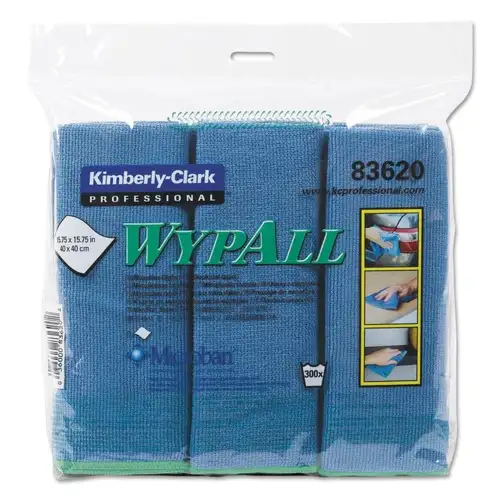 WypAll 15-3/4 in. x 15-3/4 in. Reusable Microfiber Cloths - Blue (6/Pack)